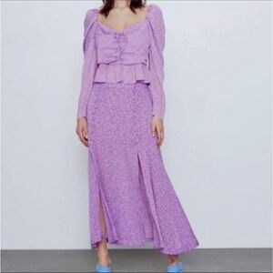 Elegant Purple Women's Skirt and blouse 👚